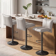 Hawsaiy Bar Stools Set of 2/3/4, Adjustable Swivel Bar Chairs with Thick Padded Seat, Faux Leather Upholstered Counter Height Bar Stools with Storage Pocket for Kitchen Island