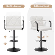 Hawsaiy PU Leather Adjustable Height Bar Stools Set of 2/4 with Footrest and Rubber Ring Base