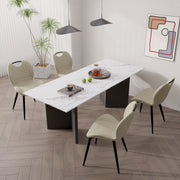 Hawsaiy Modern Faux Leather Dining Chair Set of 2/4/6 with Metal Legs, Ergonomic Design, Water-Resistant