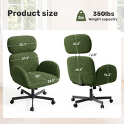 Hawsaiy Criss Cross Office Chair with Flip-Up Arms, Wide Seat Desk Chair with Adjustable Headrest, 135° Reclining Ergonomic Office Chair with Plush Fabric Cushion