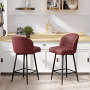 Nalupatio Counter Height Bar Stools Set of 2,360° Swivel Barstools with High Back and Metal Legs,26