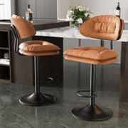 Hawsaiy Adjustable Ergonomic Design Barstools with Double-Layer Upholstered Set of 2/4 for Kitchen Island