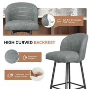 Hawsaiy Counter Height Bar Stools Set of 2/4,360° Swivel Barstools with High Back and Metal Legs,27.10