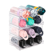 Hawsaiy 4 Pack Stackable Bottle Holder Storage Rack, Plastic Water Bottle Organizer, Clear