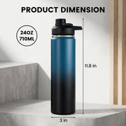 Hawsaiy 24 oz Insulated Stainless Steel Water Bottle with Handle, Leak-Proof Lid & Wide Mouth, Double Wall Vacuum, BPA Free, Keeps Cold & Hot