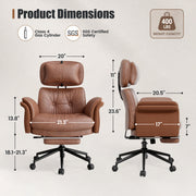 Hawsaiy Criss Cross Office Chair with Flip-Up Armrests and Headrest, 135° Reclining Executive Desk Chair with Side Pockets, Cross Legged Office Chair with Footrest & Wide Seat