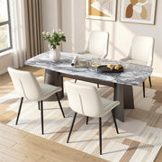 Hawsaiy PU Leather Dining Chairs Set of 2/4/6, Upholstered Kitchen Chairs with Crossed Metal Legs, Armless Side Chairs for Dining Room, Kitchen, Living Room