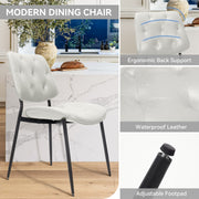 Hawsaiy Dining Chairs Set of 2, Mid Century Modern Upholstered PU Leather Kitchen Dining Room Accent Chairs with Metal Legs,Bentwood Cushion Seat for Living Room,Bedrooms