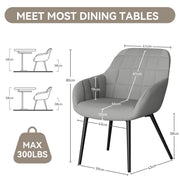 Hawsaiy Ergonomic Dining Chairs Set of 2/4/6 with Metal Leg for Kitchen, Dining Room, or Living Room