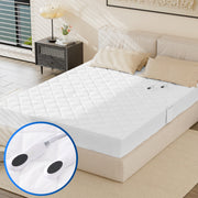 Nalupatio Heated Mattress Pad Queen Size, Dual Controller Electric Mattress Pad Luxury Bed Warmer 10 Heat Settings | Auto Off 2-4-8 Hours | Side Storage Pouch | Fit Up to 18