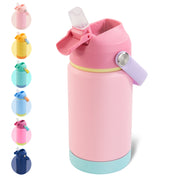 Hawsaiy 12oz Kids Insulated Water Bottle with Straw Lid, Leak-Proof Stainless Steel BPA-Free for School Boys and Girls