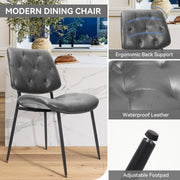 Hawsaiy Dining Chairs Set of 2, Mid Century Modern Upholstered PU Leather Kitchen Dining Room Accent Chairs with Metal Legs,Bentwood Cushion Seat for Living Room,Bedrooms