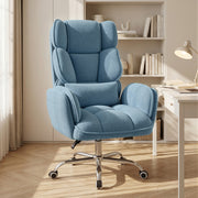 Hawsaiy Big and Tall Office Chair, Flip Armrests with Side Pockets, Comfy Criss Cross Office Chair with Extra-Wide Plush Seat, 150° Reclining Executive Office Chair, Chenille Upholstery