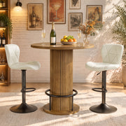 Hawsaiy Bar Table and Chairs Set for 2, 3-Piece Pub Table Set with 2 Adjustable Swivel Bar Stools, Counter Height Dining Table Set for Kitchen, Apartment, Home Bar, Small Space