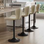Nalupatio Modern Bar Stools Set of 2 Faux Leather Upholstered Swivel Barstools,Black