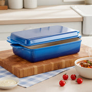 Hawsaiy Rectangular Enamel Dutch Oven with Ergonomic Binaural Handles, Perfect for All Stovetops and Oven Cooking