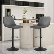 Nalupatio Bar Stools Set of 2/4, Adjustable Bar Stools with Back, Modern PU Leather Swivel Height Adjustable Stool Chair for Home Kitchen Island
