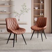 Hawsaiy Modern PU Leather Dining Chairs Set of 2/4 with Metal Legs