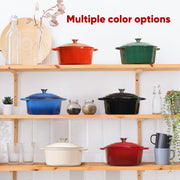 Hawsaiy Enameled Dutch Oven Pot with Lid, Cast Iron, Dual Handles for Bread Baking, Cooking, Non-Stick Enamel Coating