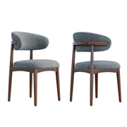 Hawsaiy Wooden Dining Chairs Set of 2, Mid-Century Upholstered Chenille Dining Chairs with Solid Wood Legs, Comfortable Kitchen Chairs for Dining Room