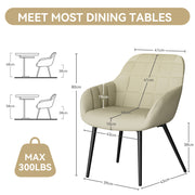 Hawsaiy Ergonomic Dining Chairs Set of 2/4/6 with Metal Leg for Kitchen, Dining Room, or Living Room