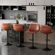 Hawsaiy Modern Swivel Bar Stools Set of 2/4, Adjustable Faux Leather Counter Height Chairs with Back for Kitchen Island