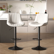 Hawsaiy Adjustable Bar Stools Set of 1/2/3/4,Swivel Counter Height Bar Chairs with Back, Modern Technical Fabric Barstools for Kitchen Island & Home