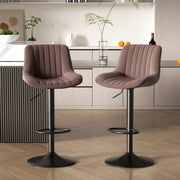 Hawsaiy Adjustable Bar Stools Set of 1/2/3/4,Swivel Counter Height Bar Chairs with Back, Modern Technical Fabric Barstools for Kitchen Island & Home