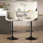 Hawsaiy Adjustable Bar Stools Set of 1/2/3/4,Swivel Counter Height Bar Chairs with Back, Modern Technical Fabric Barstools for Kitchen Island & Home
