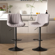 Hawsaiy Adjustable Bar Stools Set of 1/2/3/4,Swivel Counter Height Bar Chairs with Back, Modern Technical Fabric Barstools for Kitchen Island & Home