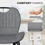 Hawsaiy Modern Faux Leather Dining Chair Set of 2/4/6 with Metal Legs, Ergonomic Design, Water-Resistant