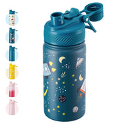 Hawsaiy 12oz Insulated Kids Water Bottle with Double Drinking Lids, Stainless Steel Water Bottle for School & Outdoor