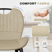 Hawsaiy Modern Faux Leather Dining Chair Set of 2/4/6 with Metal Legs, Ergonomic Design, Water-Resistant