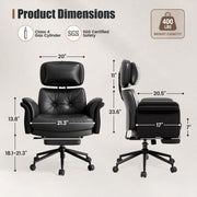 Hawsaiy Criss Cross Office Chair with Flip-Up Armrests and Headrest, 135° Reclining Executive Desk Chair with Side Pockets, Cross Legged Office Chair with Footrest & Wide Seat
