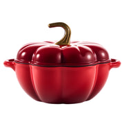 Hawsaiy 4.5 QT Pumpkin Shaped Cast Iron Dutch Oven, 360° Uniform Heating, Enameled Cast Iron Pot with Lid, Suitable for Most Stoves, Festive Cookware
