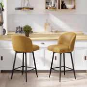Nalupatio Counter Height Bar Stools Set of 2,360° Swivel Barstools with High Back and Metal Legs,26