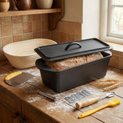 Hawsaiy 3.2 QT Cast Iron Bread Baking Dutch Oven with Lid & Accessories Set, Rectangular Non-Stick Bread Pan with Handles, Suitable for All Stoves, Baking Stewing Roasting