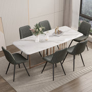 Nalupatio Dining Chairs Set of 2 Modern Upholstered Dining Table Chairs with High Back Ergonomic Leather Dining Room Chairs for Kitchen Living Room Dark Brown