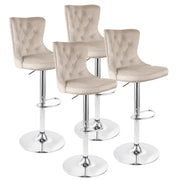 Hawsaiy Modern Upholstered Barstools Set of 2/4 with Tufted Velvet Backrest