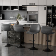 Hawsaiy Modern Swivel Bar Stools Set of 2/4, Adjustable Faux Leather Counter Height Chairs with Back for Kitchen Island