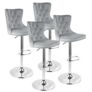 Hawsaiy Modern Upholstered Barstools Set of 2/4 with Tufted Velvet Backrest