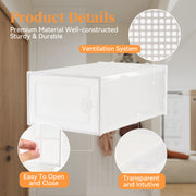 Hawsaiy 12 Pieces Transparent Acrylic Patchwork Shoe Box, Easy Installation, Stackable Ventilated Shoe Cabinet, Suitable for Shoe Storage, Sturdy and Durable