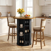 Hawsaiy Round Bar Table with Storage, 31.5