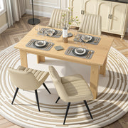 Hawsaiy Extendable Dining Table Set for 6, Upholstered Dining Chairs, Farmhouse Kitchen Dining Room Set, Hidden Leaf Dining Table Seats 6-8