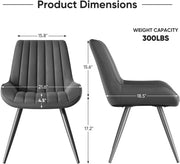 Hawsaiy Modern Upholstered Dining Chairs with Thick Cushions and Metal Legs Set of 2/4/6