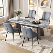 Hawsaiy PU Leather Dining Chairs Set of 2/4/6, Upholstered Kitchen Chairs with Crossed Metal Legs, Armless Side Chairs for Dining Room, Kitchen, Living Room