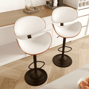 Hawsaiy Swivel Bar Stools Set of 1/2, Seat Adjustable Height 23.5-32.5IN Bentwood Barstools with Back & Footrest, PU Leather Upholstered Counter Height Bar Chairs for Bar Kitchen Dining Room