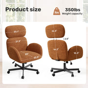 Hawsaiy Criss Cross Office Chair with Flip-Up Arms, Wide Seat Desk Chair with Adjustable Headrest, 135° Reclining Ergonomic Office Chair with Plush Fabric Cushion