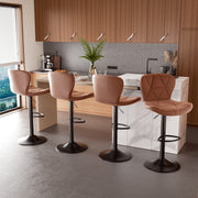 Hawsaiy Modern Adjustable Faux Leather Bar Stool with Back for Kitchen Island Set of 2/4