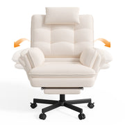 Hawsaiy Big and Tall Office Chair with Footrest, Ergonomic Executive Desk Chair with Flip-Up Arms, Reclining High Back Computer Chair with Headrest & Side Pockets